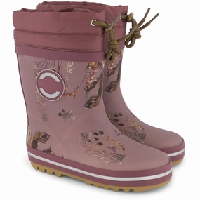 High Heel Windproof Design Mikk-Line Rose Brown Winter Wellies