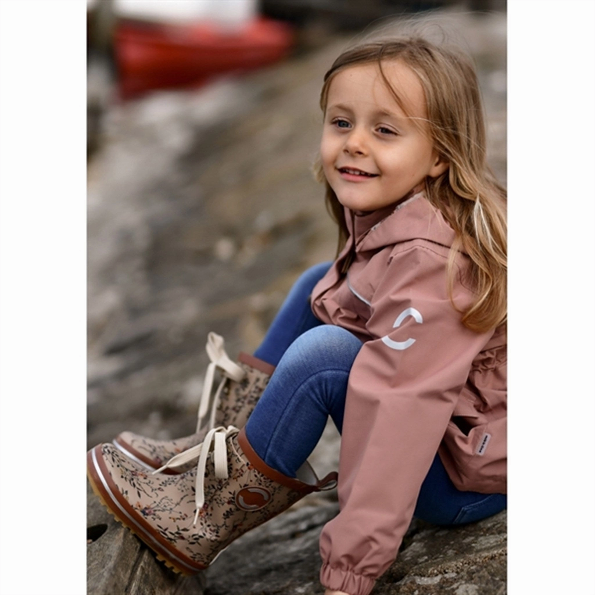 Seamless Comfort Active Nomad Mikk-Line Rubber Boots Print Nougat