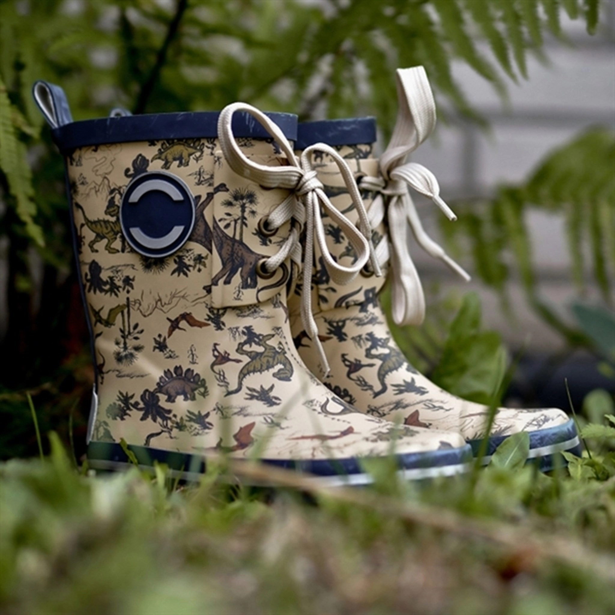 Mikk-Line Rubber Boots Print Olive Gray Nature Ready