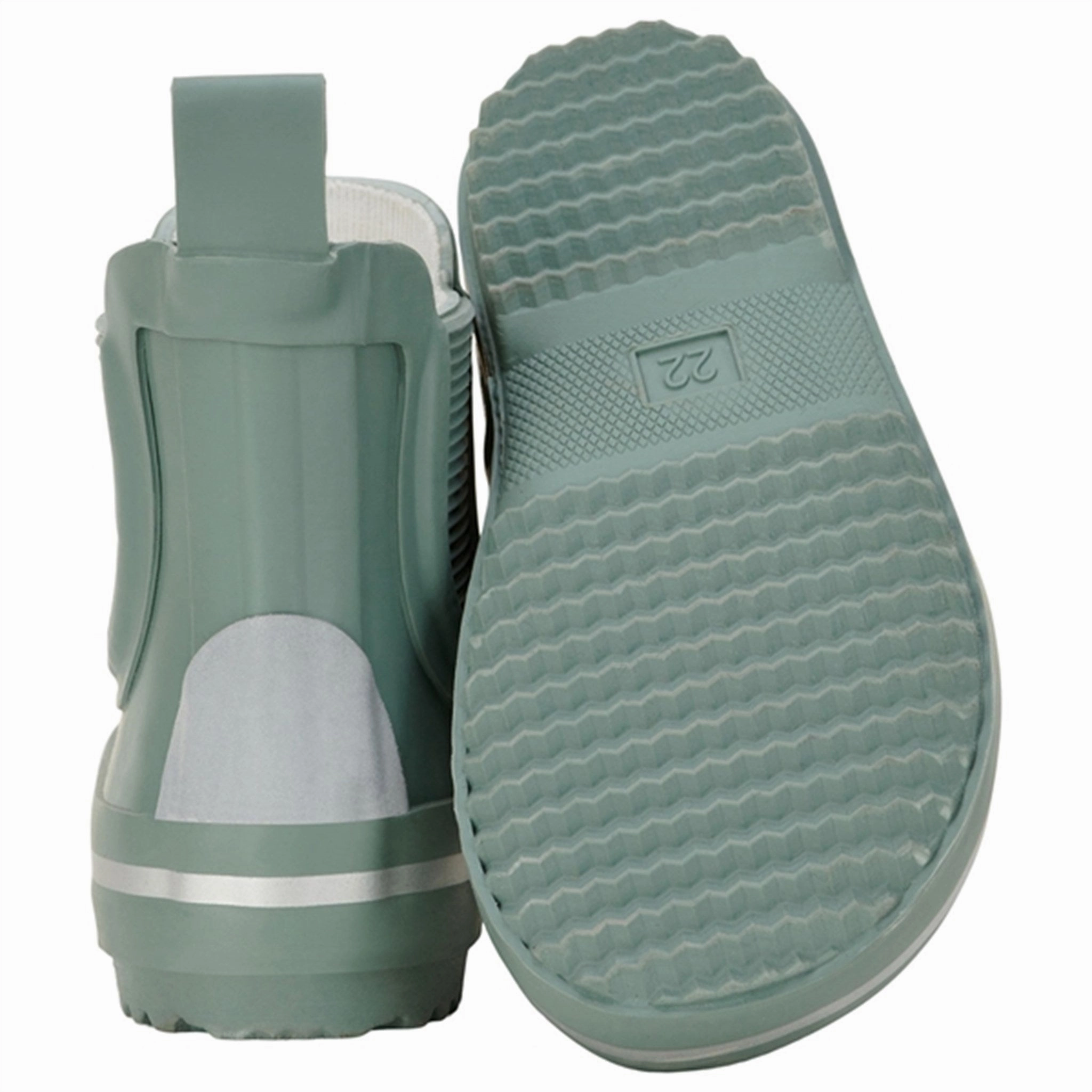 Mikk-Line Wellies Short Chinois Green Waterproof Upper Padded Collar Lining