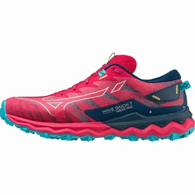 off - road running shoe capability Hygroscopic Insole Material Mizuno Wave Daichi 7 Womens Trail Running Shoes - Red