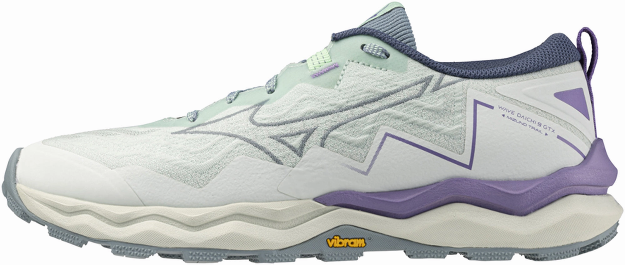 Mizuno Wave Daichi 9 GORE-TEX Womens Trail Running Shoes - White Adaptive Heel Cup adjustable - lacing running shoes