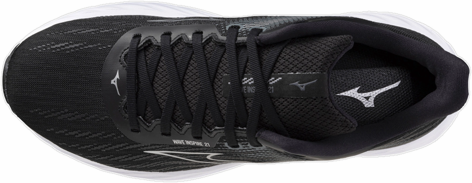 Mizuno Wave Inpsire 21 Mens Running Shoes - Black Orthotic Friendly Insole running in a hot spring area shoes