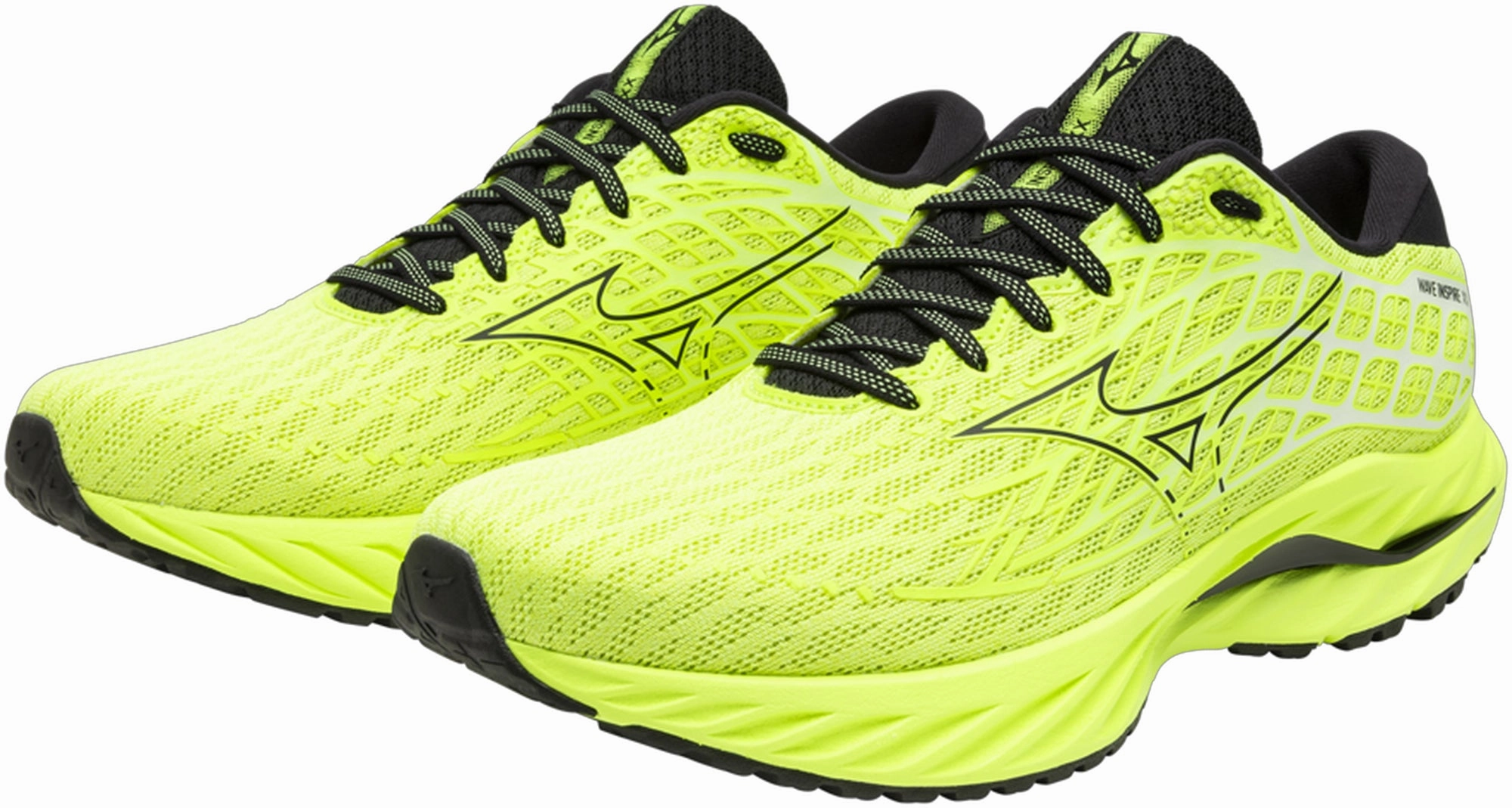 high - traction sole running socks Mizuno Wave Inspire 20 Mens Running Shoes - Green