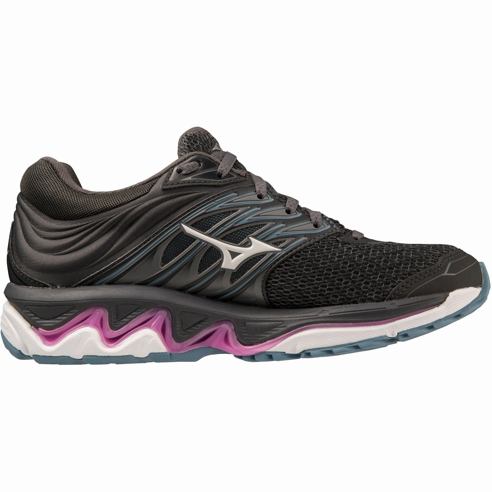 Mizuno Wave Paradox 5 Womens Running Shoes - Black Micro Grip Non Restrictive Toe Cap