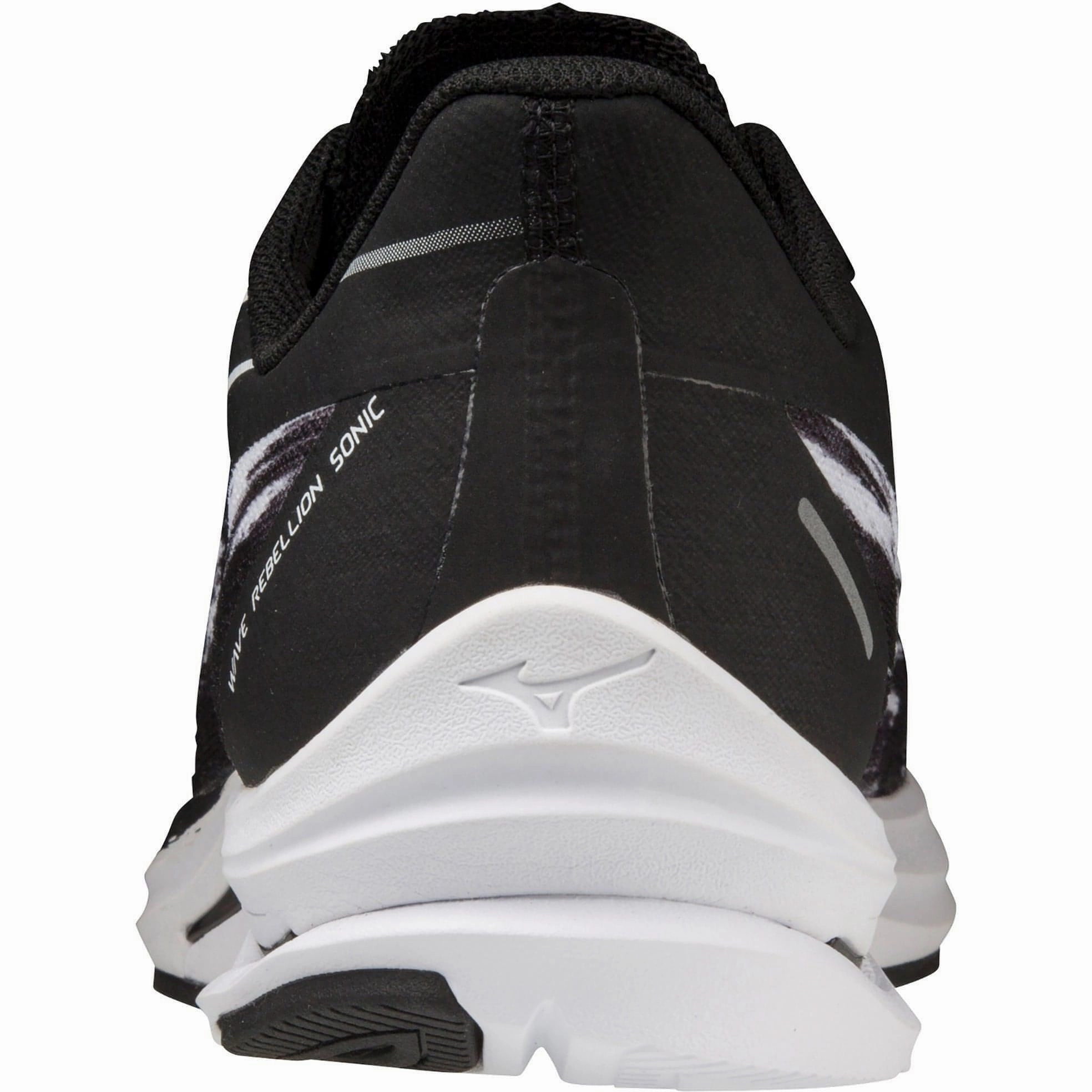 Mizuno Wave Rebellion Sonic Running Shoes - Black padded - tongue Revolutionary