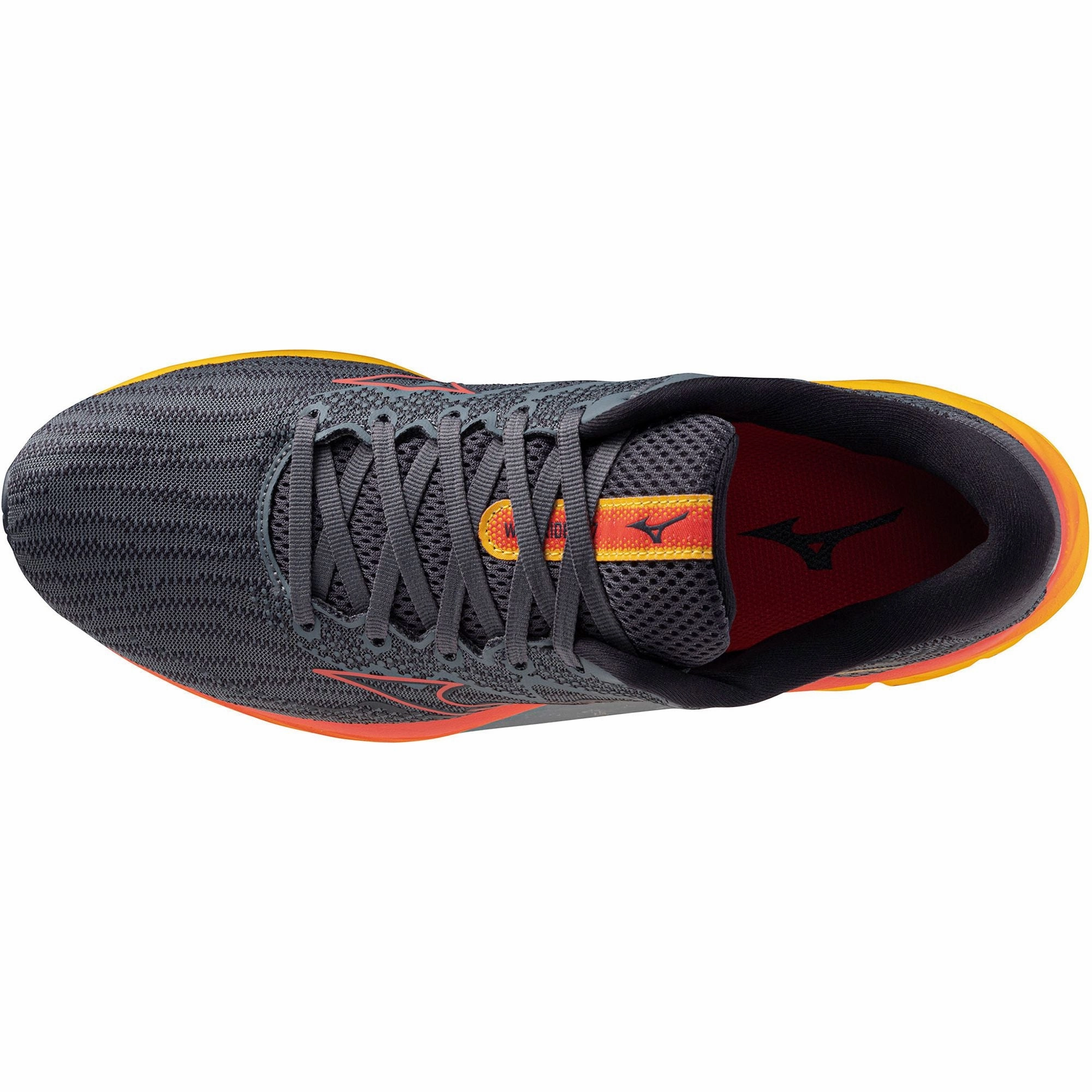 Reinforced Midfoot Cage adults Mizuno Wave Rider 27 Mens Running Shoes - Grey