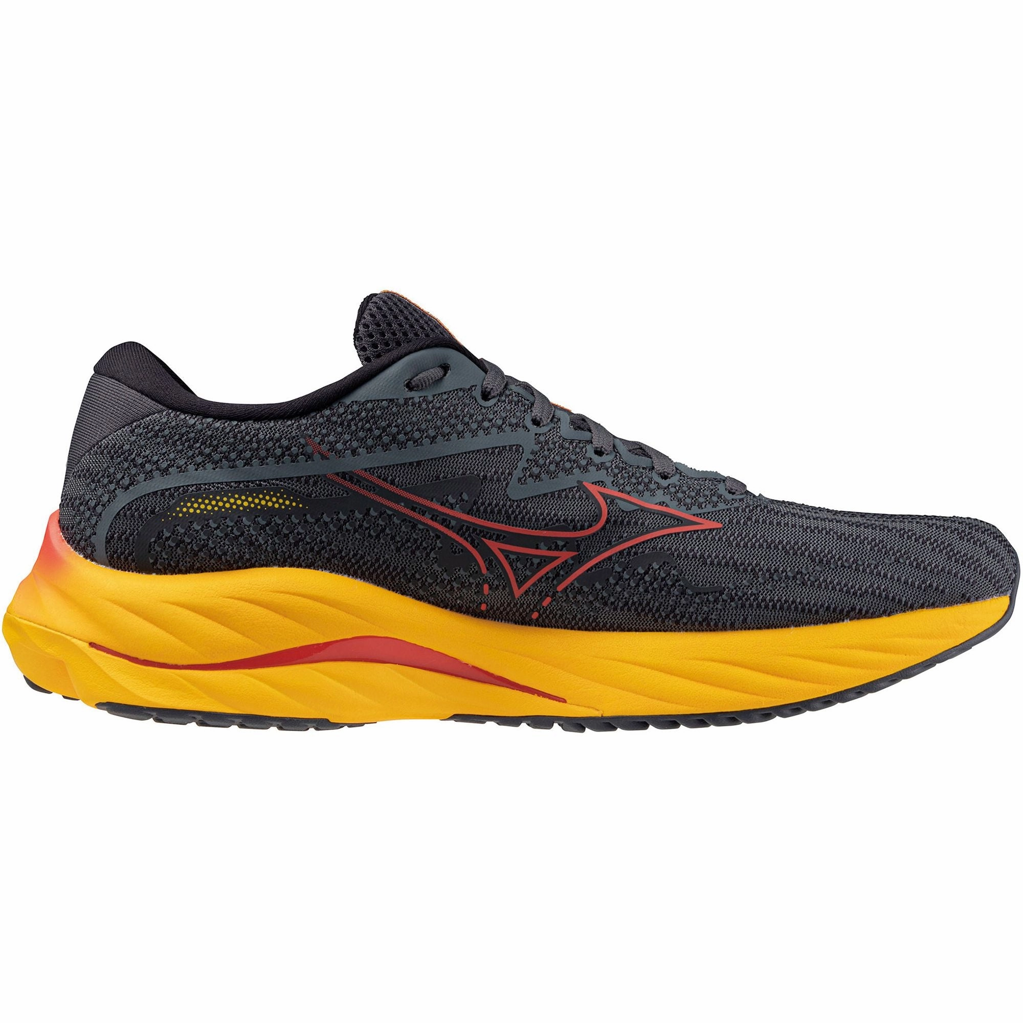Mizuno Wave Rider 27 Mens Running Shoes - Grey shock - absorbing shoes