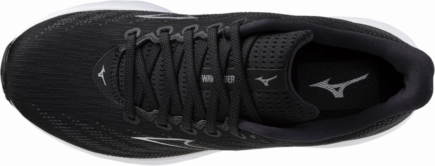 Mizuno Wave Rider 28 WIDE FIT (2E) Mens Running Shoes - Black Energy Guide Rails muted - colored shoes