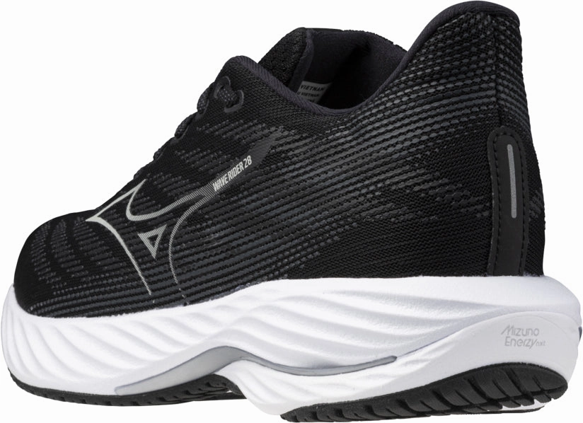 toe box support Fitness Regime Mizuno Wave Rider 28 WIDE FIT (D) Womens Running Shoes - Black