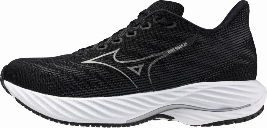 Mizuno Wave Rider 28 WIDE FIT (D) Womens Running Shoes - Black orthopedic running shoes national - team - themed running gear