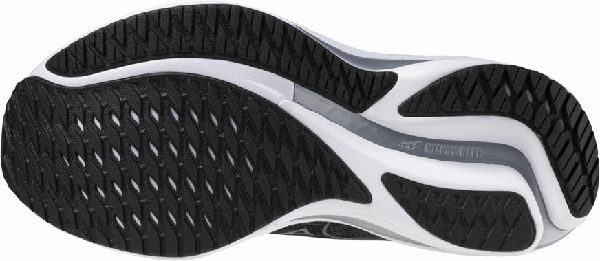 Sock Like Fit Design jogging accessory Mizuno Wave Rider 28 WIDE FIT (D) Womens Running Shoes - Black