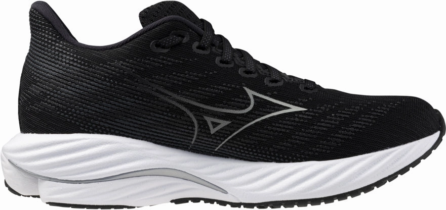 Training days running shoes for outdoor adventurers Mizuno Wave Rider 28 WIDE FIT (D) Womens Running Shoes - Black