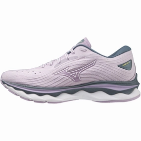 Mizuno Wave Sky 6 Womens Running Shoes - Purple Trail Ready running in low - altitude areas