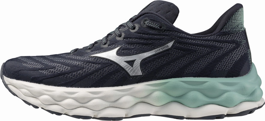 Mizuno Wave Sky 8 Womens Running Shoes - Grey Adaptive Lace Lock