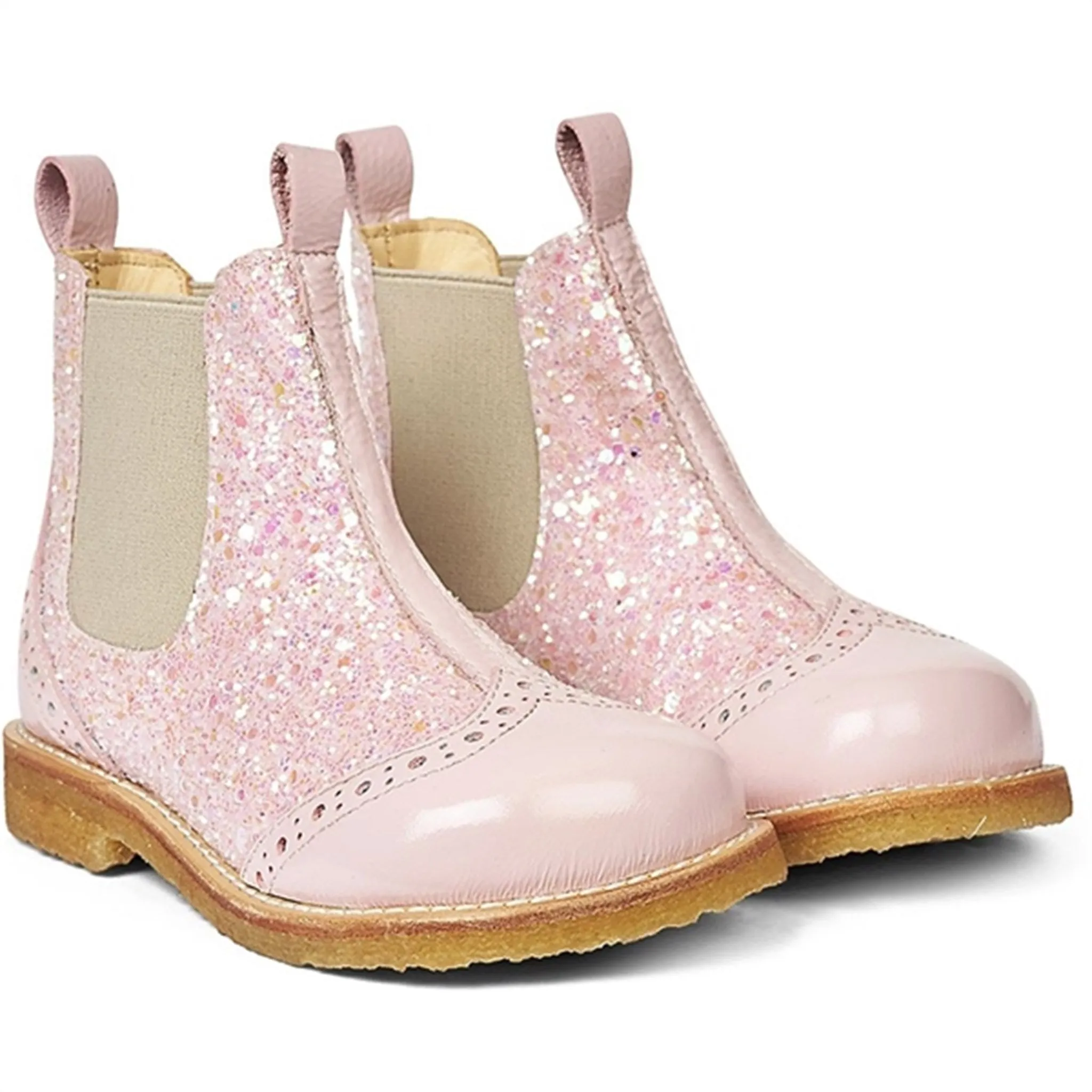 Angulus Chelsea St?vlet W. Elastic Band Rose/Rose Glitter/Beige Cushioned Step Urban Commute Anti Odor Rural Traveler
