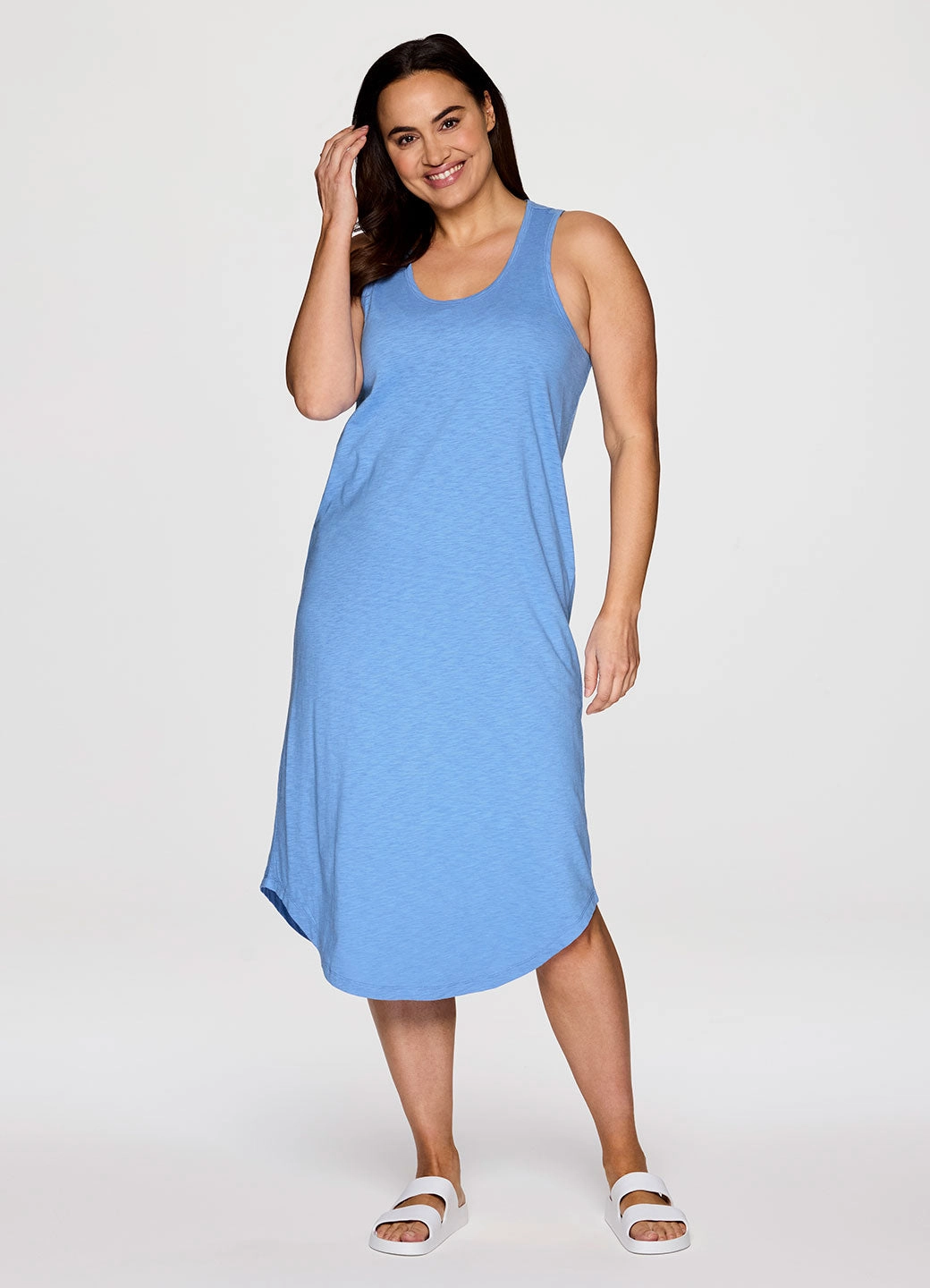 Plus Weekender Midi Tank Dress Bright-Hue Elegant formal piece