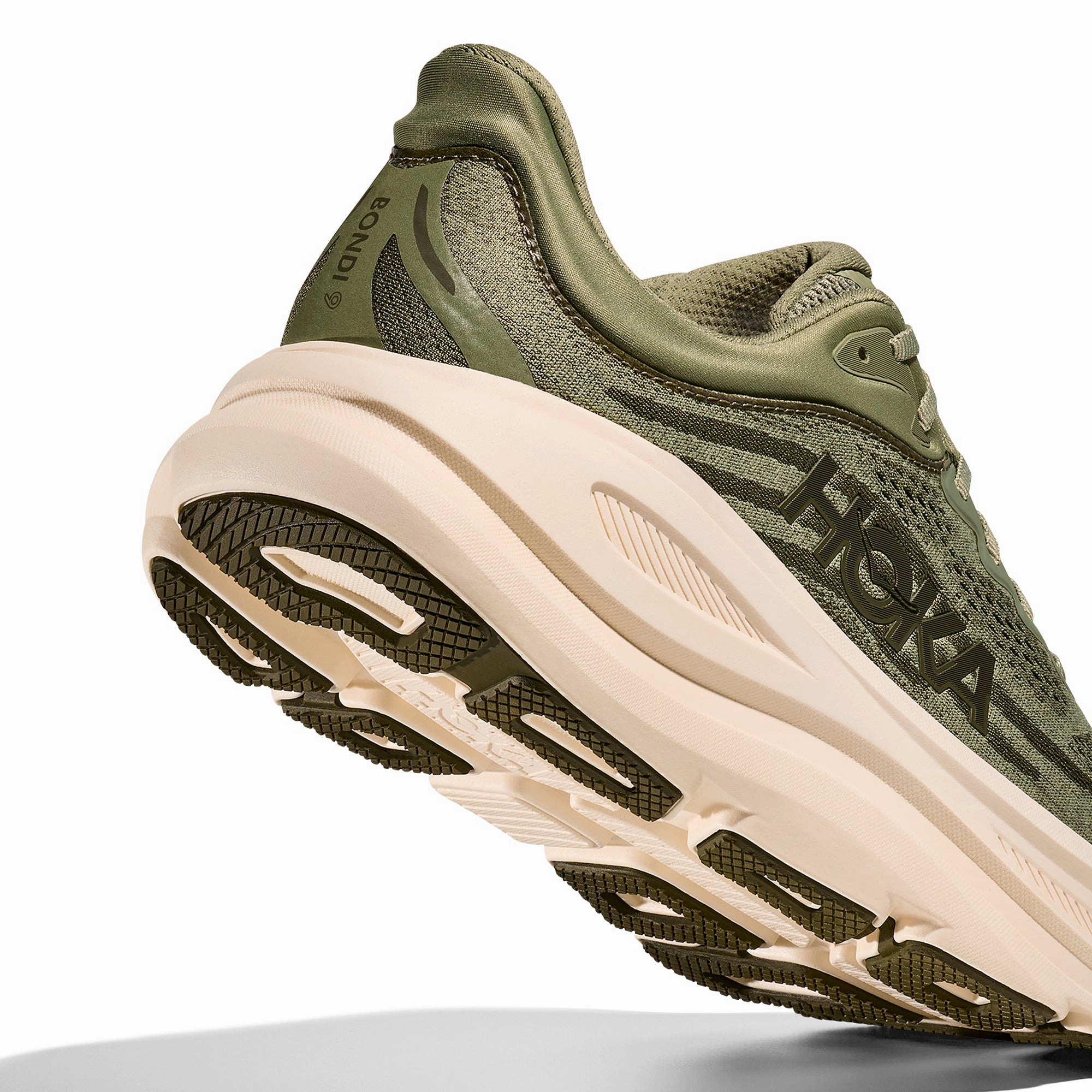 Hoka Mens Bondi 9 Shoes Balanced Ride Geometry Lightweight Mesh Shoes