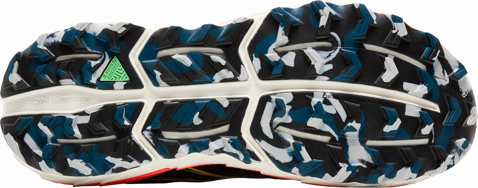 Brooks Cascadia 18 Mens Trail Running Shoes - Blue Abrasion Resistant Sole running in evening