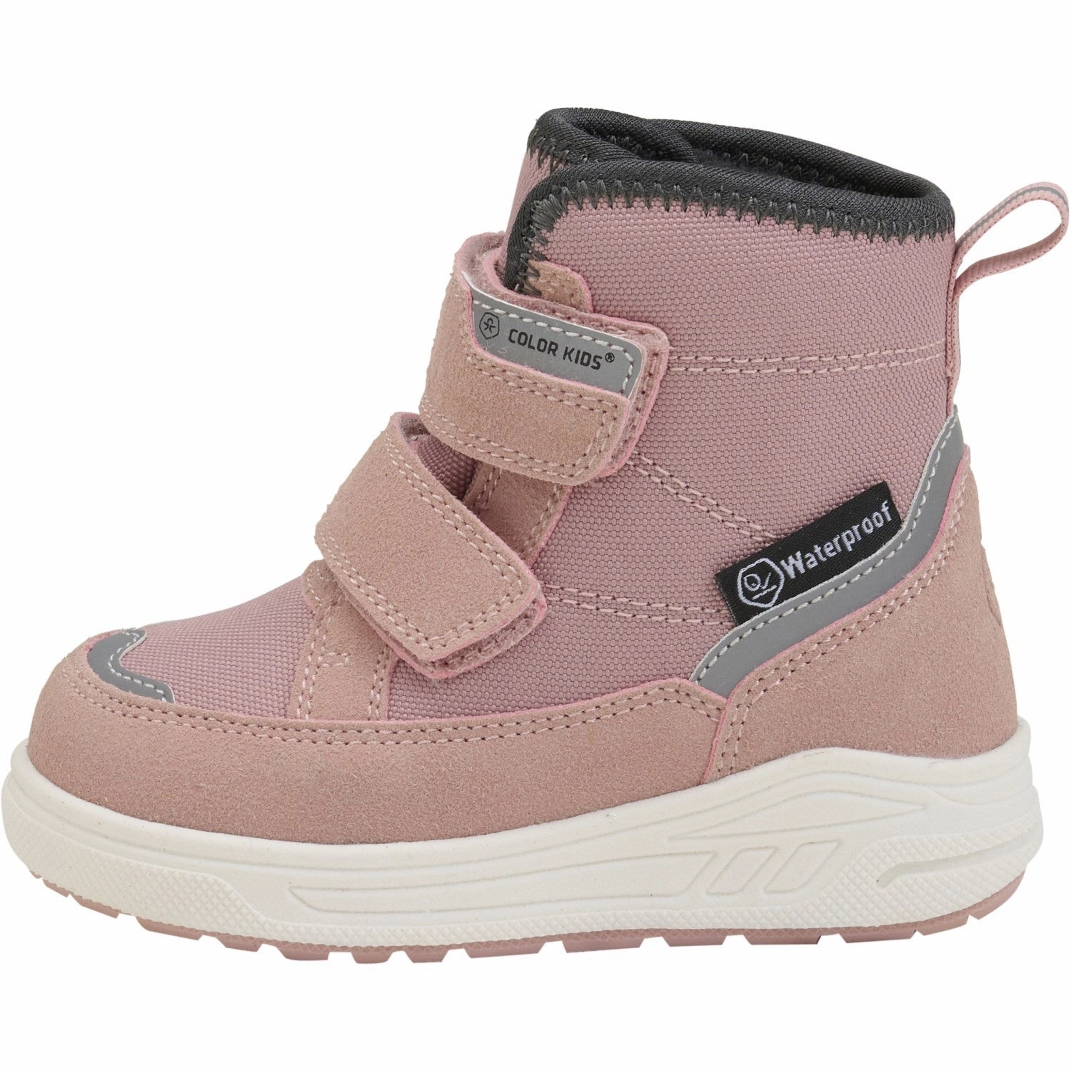 Color Kids Woodrose Boots W. Velcro Waterproof Mid Length reinforced sole