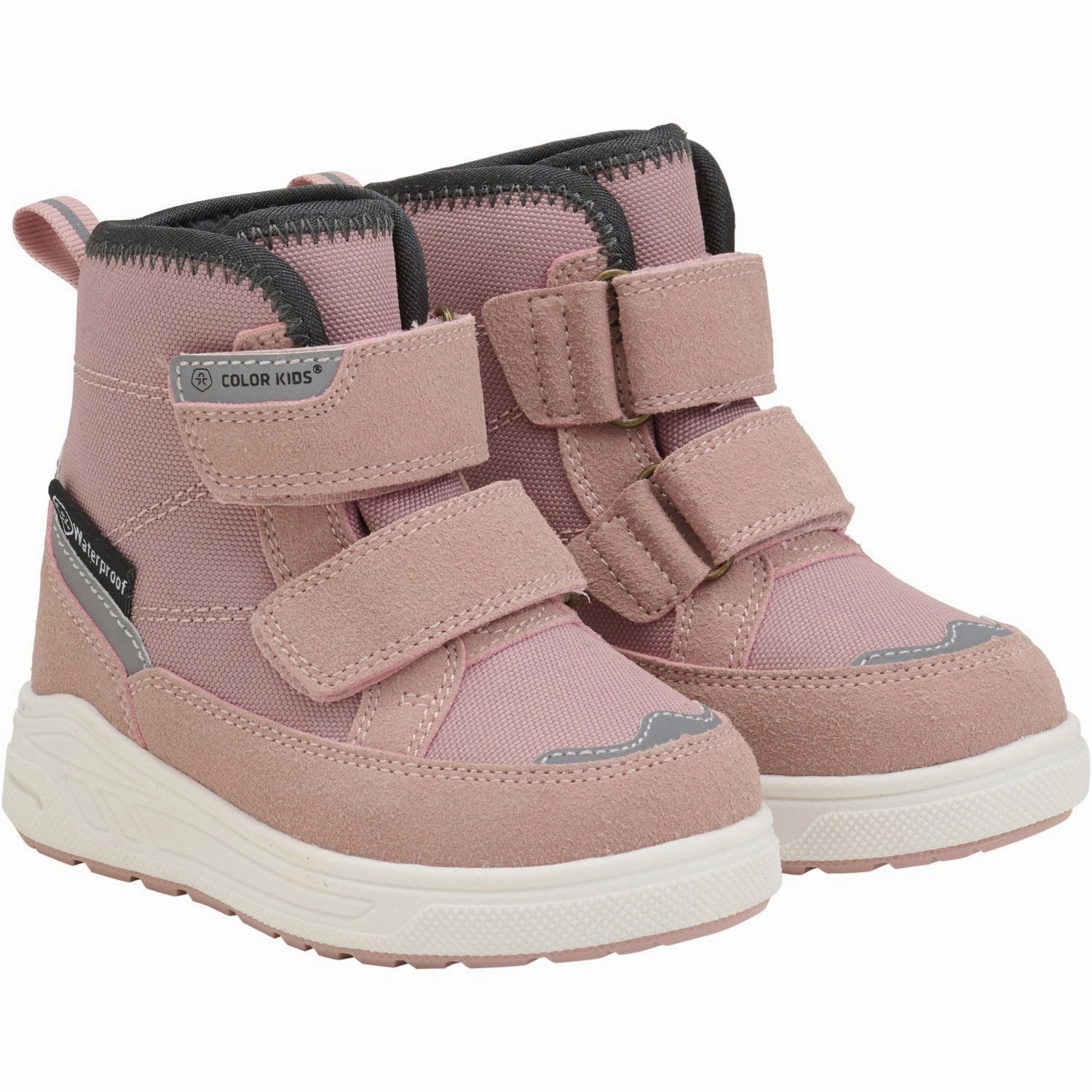 Color Kids Woodrose Boots W. Velcro Waterproof Quick Pull