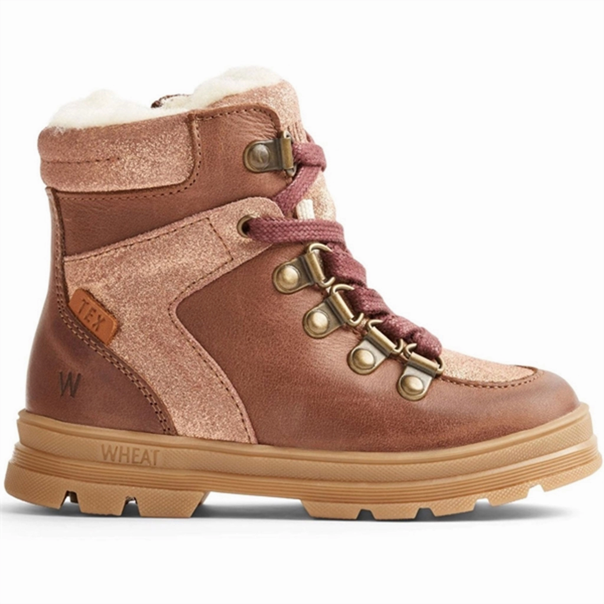 Breathable mesh Traction Enhanced Base Wheat Winter Boots Toni Tex Hiker Glitter Rose