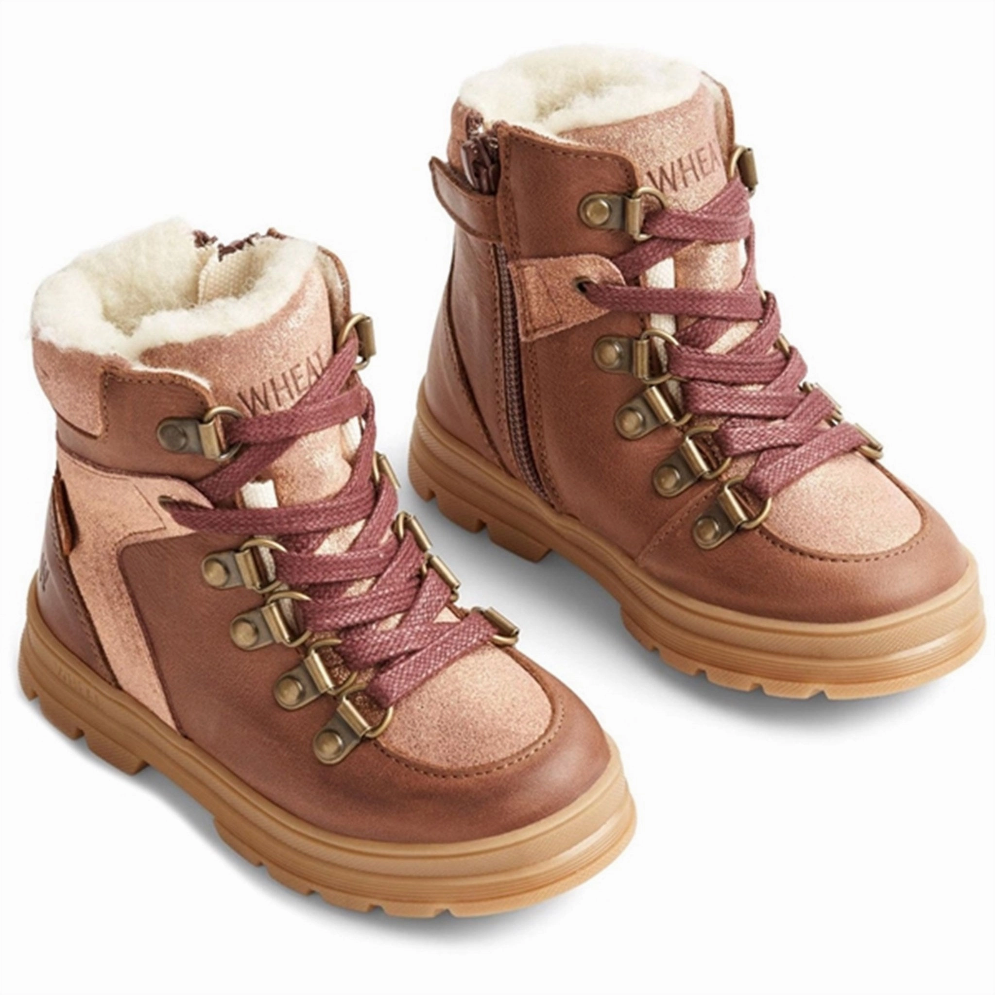 Wheat Winter Boots Toni Tex Hiker Glitter Rose Flexible Frame Daily Walks