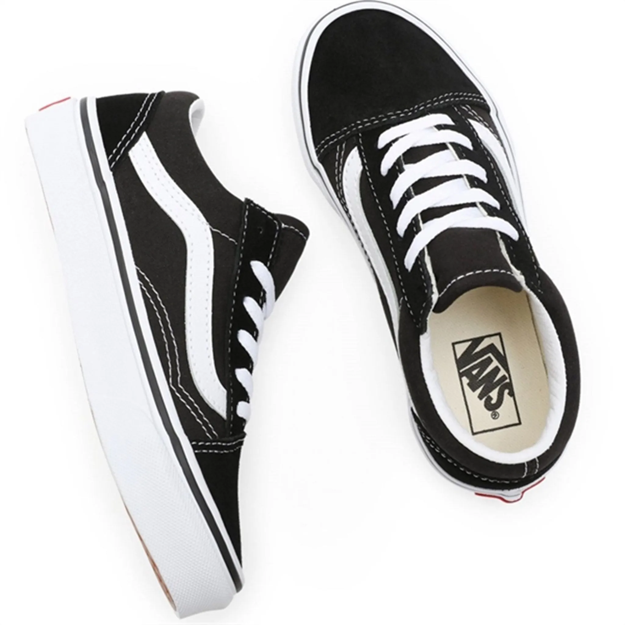 VANS Old Skool Black/True White Shoes Comfort Ankle Support Compact Build