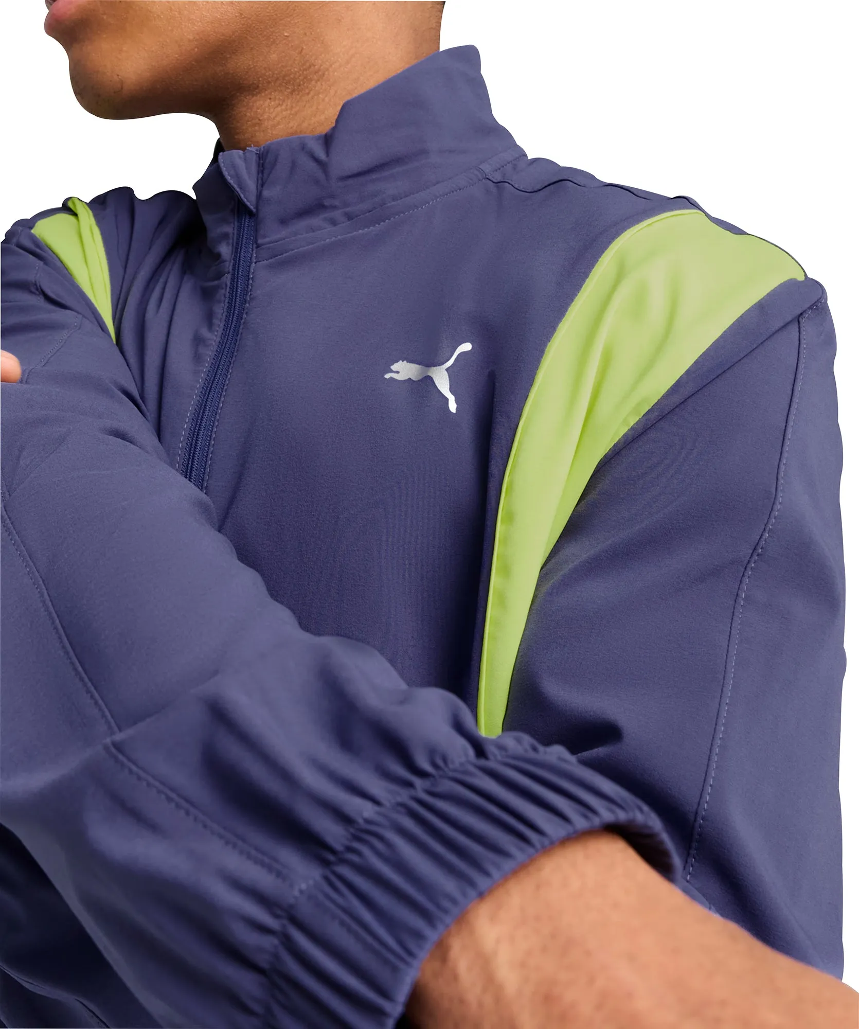 Puma Velocity Woven Mens Running Jacket - Blue Loose-fit Durable Seams