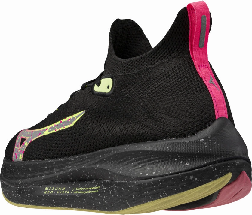 Durable Mesh Vamp Mizuno Neo Vista Running Shoes - Black