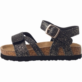 Effortless Foot Slip Cozy Vibes Name It Black Glitter Fiona Sandal