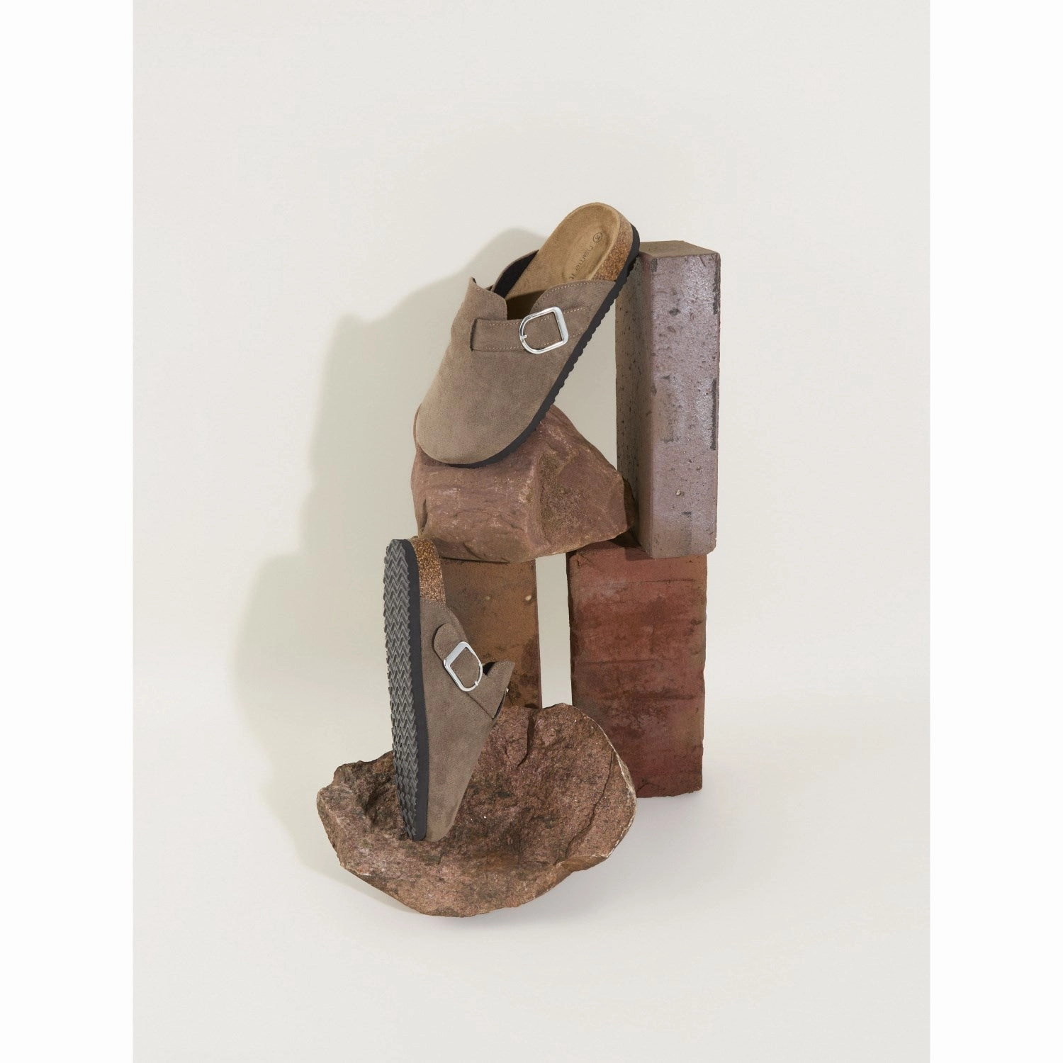 Name It Taupe Gray Avery Mules Lightweight Sandy Path