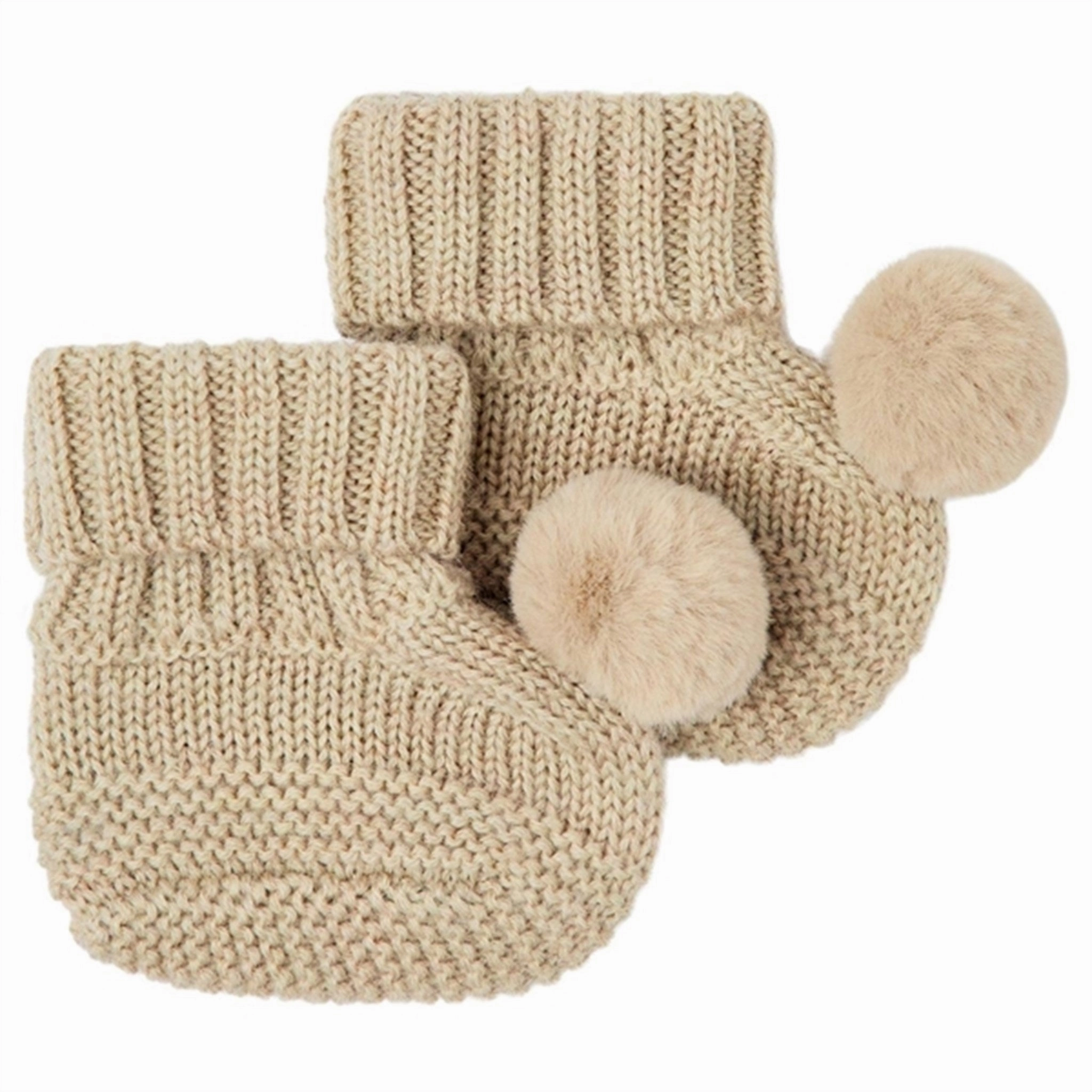 Name it White Pepper Wrilla Wool Knit Slippers With Pom Pom Perfect For Active Days