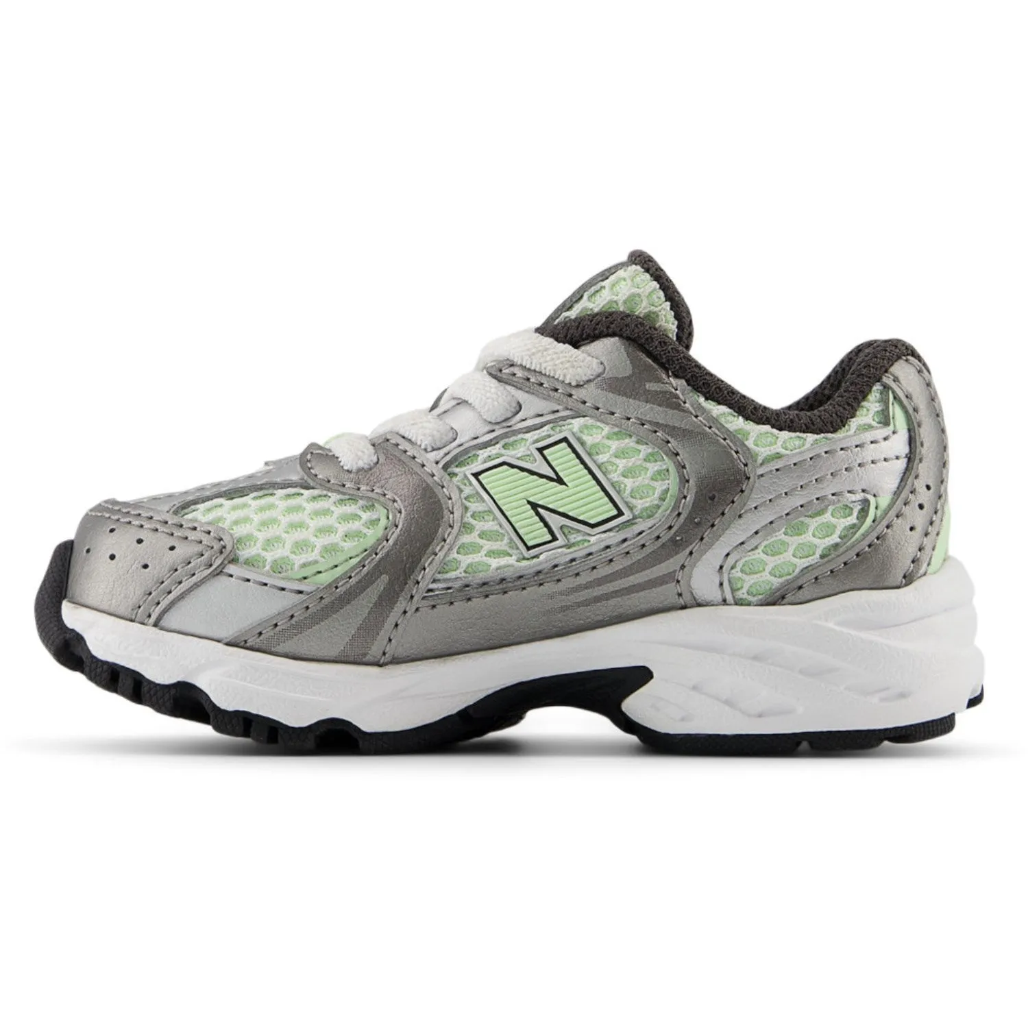 New Balance Dark Silver Metallic New Balance 530 Kids Bungee Lace Enhanced silhouette PaddedTongue