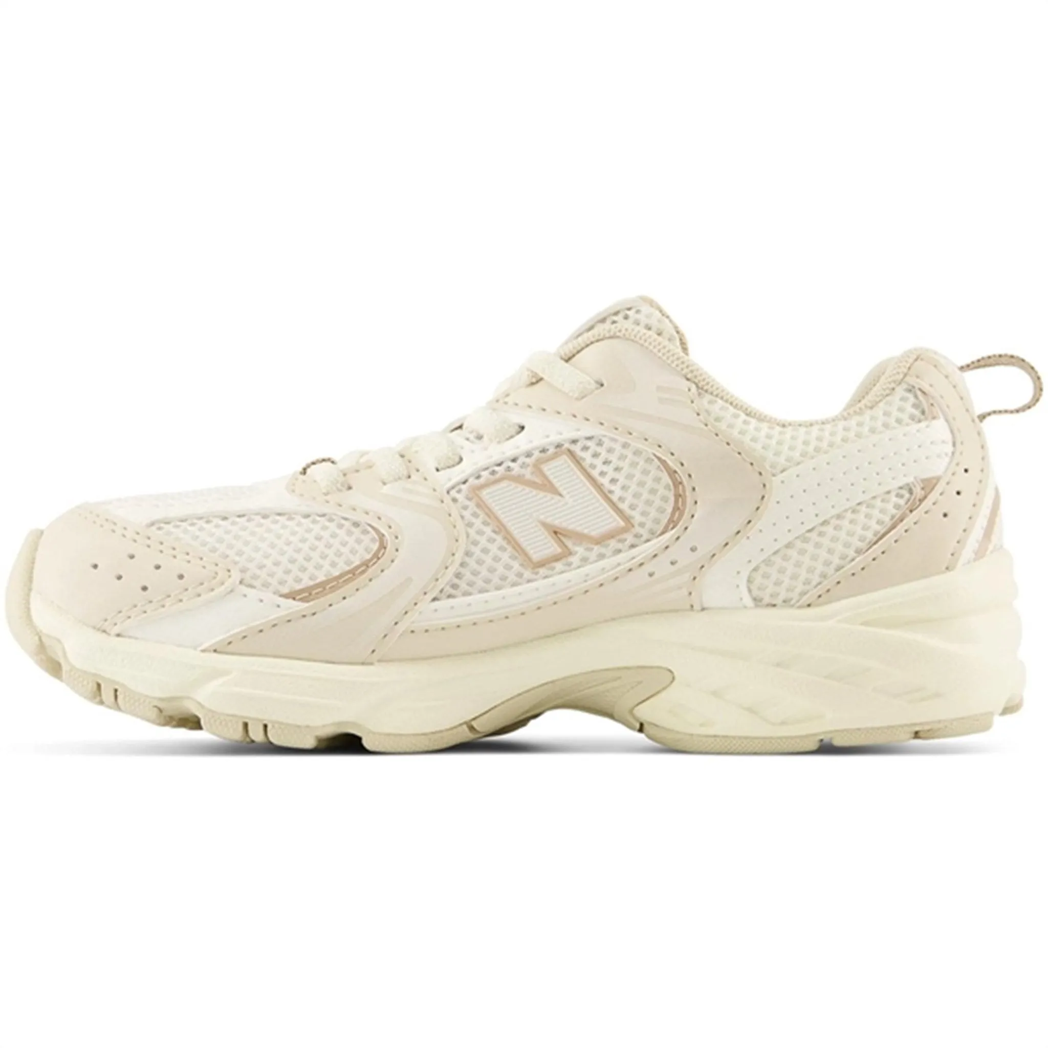 New Balance 530 Kids Bungee Lace Pre Bone Ankle friendly