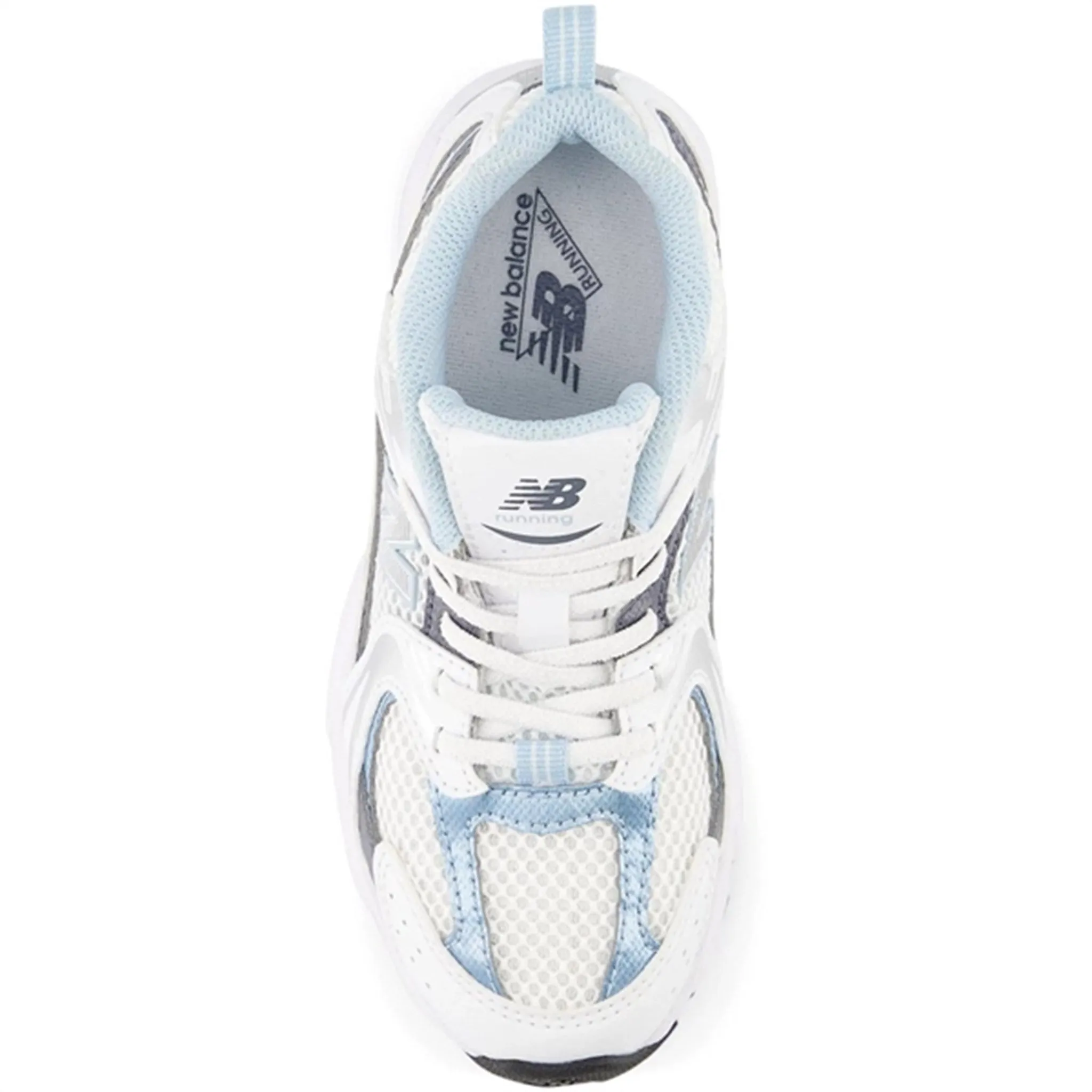 New Balance 530 Kids Bungee Lace Sneakers White Elastic Gusset Tongue Street Utility