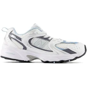 New Balance 530 Kids Bungee Lace Sneakers White Treaded Sole Trendy