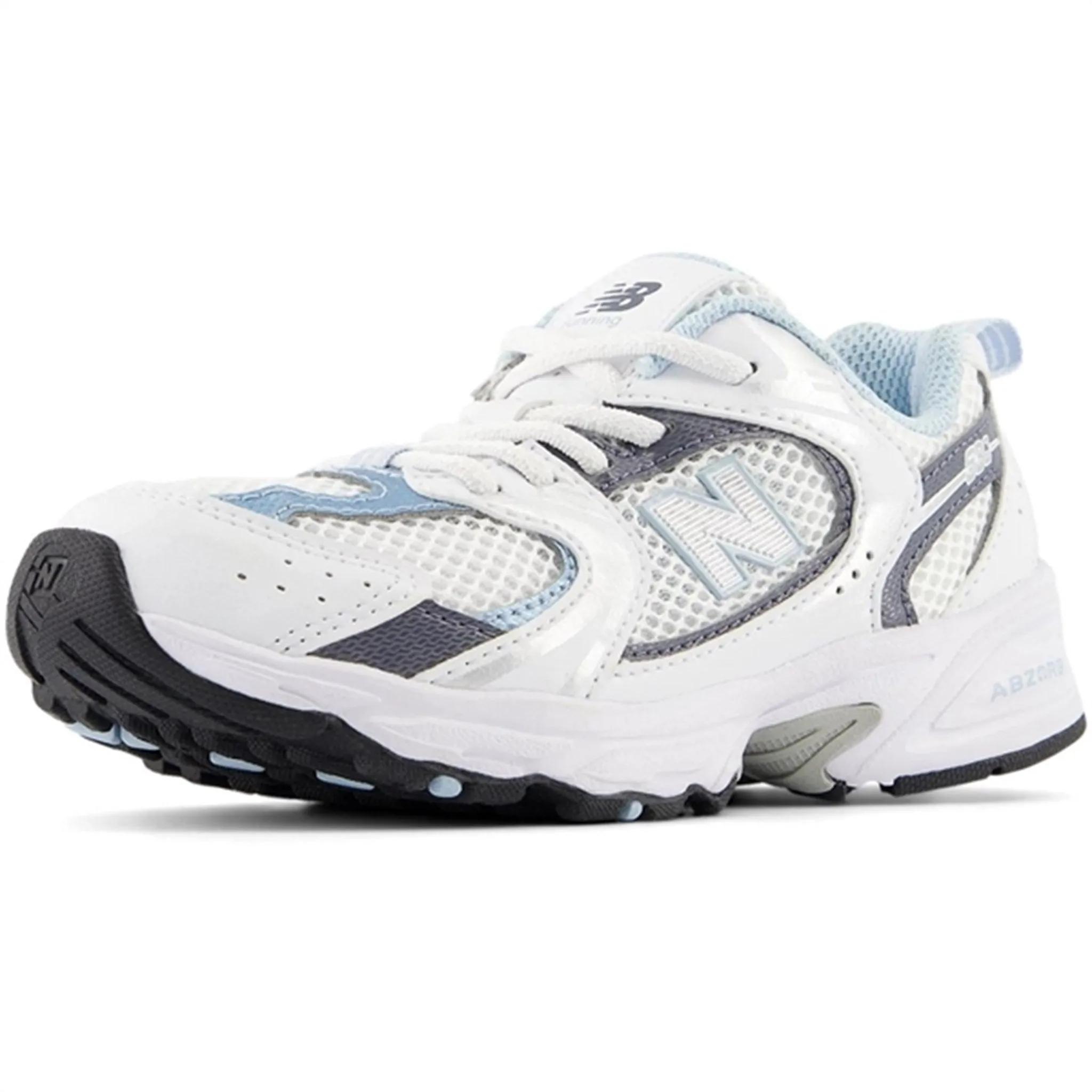 Canvas Fabric New Balance 530 Kids Bungee Lace Sneakers White