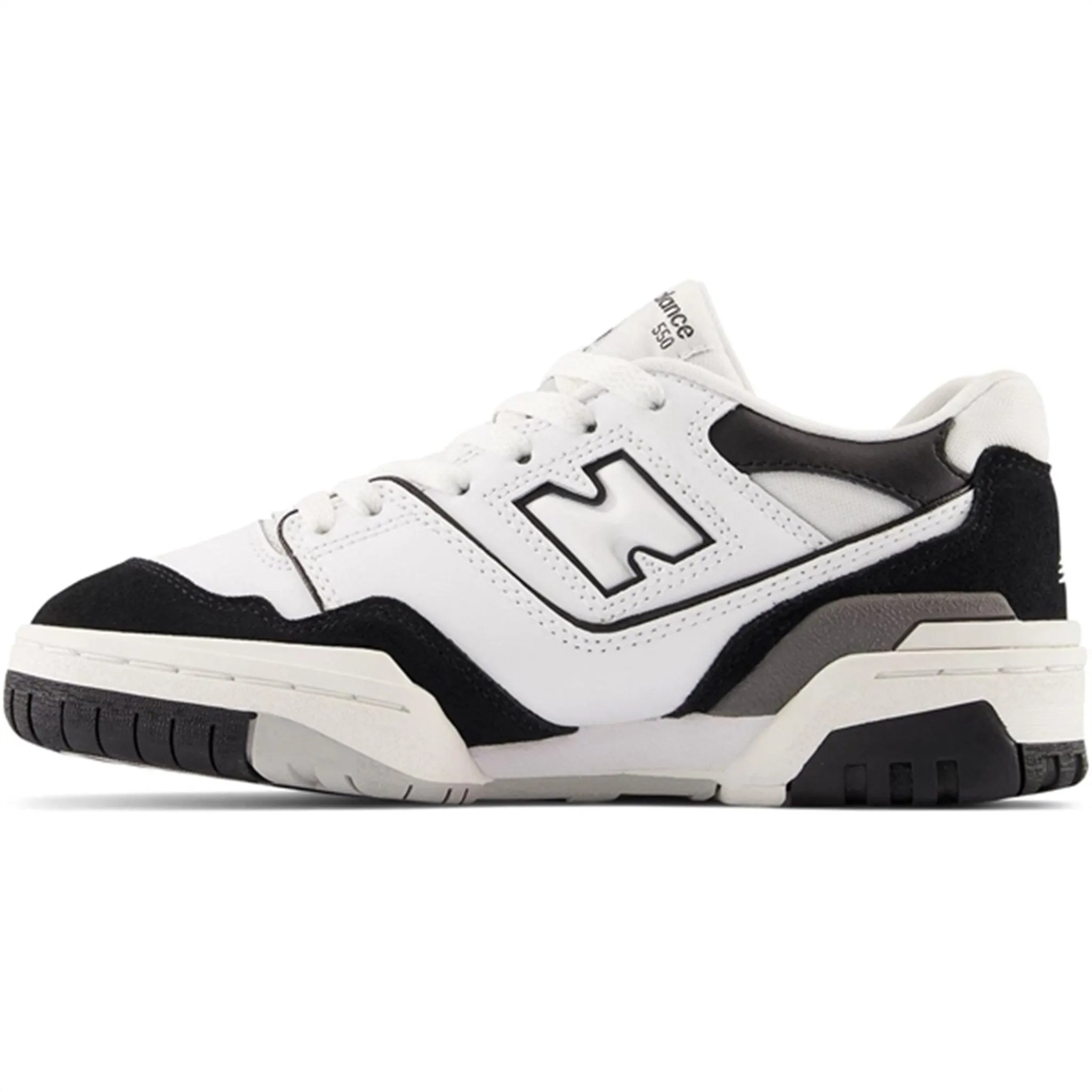 New Balance BB550 Kids Bungee Lace Sneakers White Bacterial Resistant Lining Tear Resistant