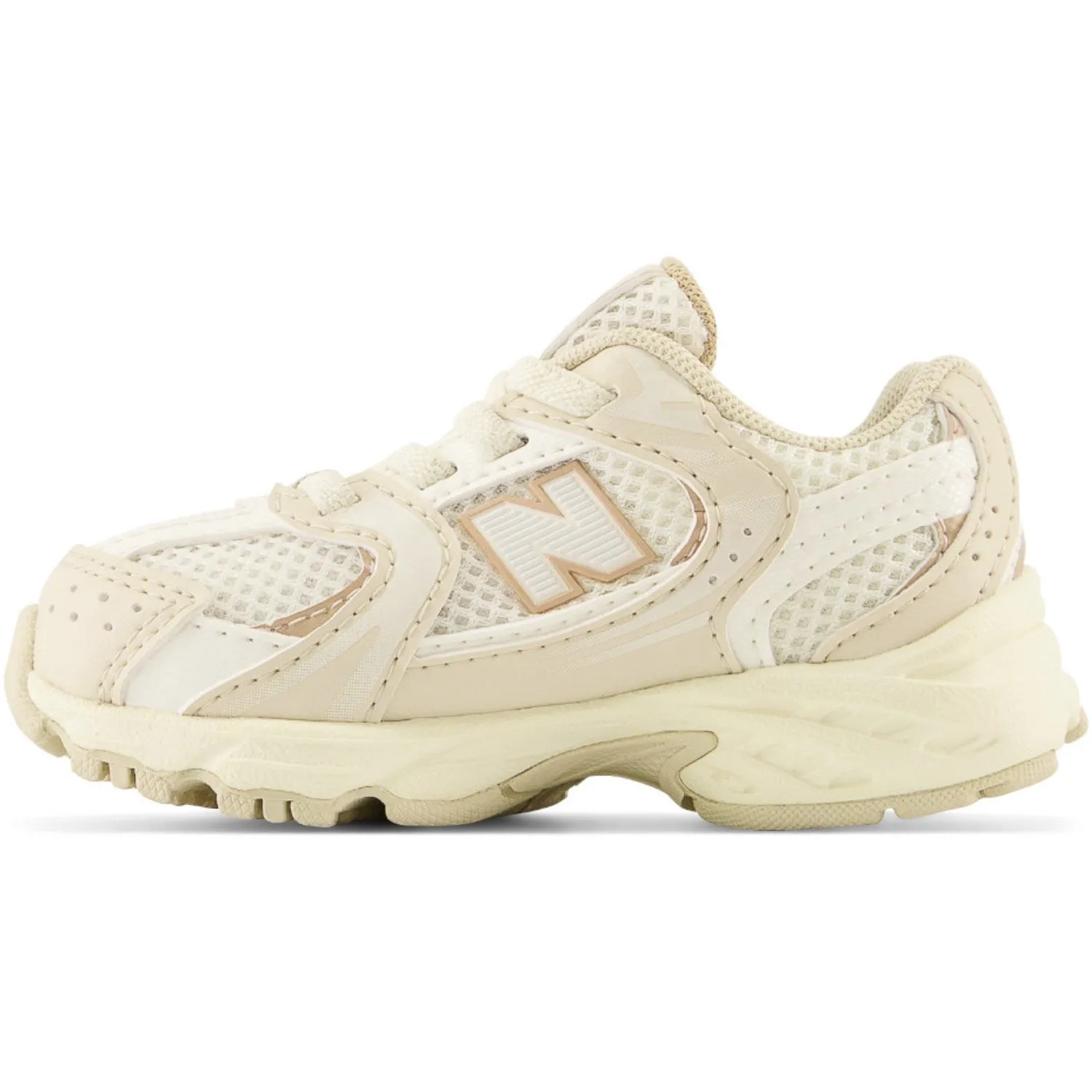 Hollowed Out Panels New Balance Beige New Balance 530 Kids Bungee Lace