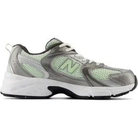 Shock Absorption Technology Memory Foam Padding New Balance Dark Silver Metallic New Balance 530 Kids Lace