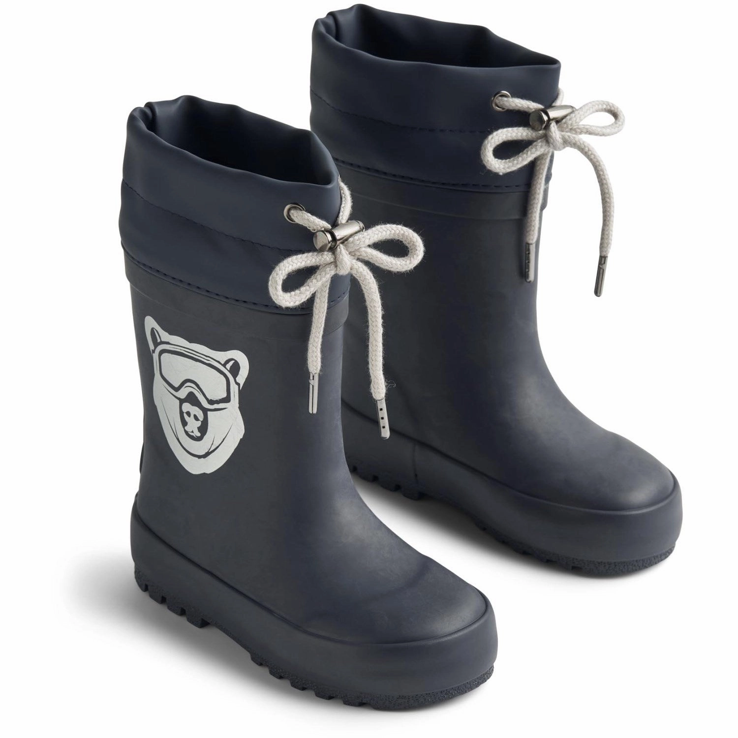 Wheat Navy Bear Rubber Boot Thermo Solid Winter Ready