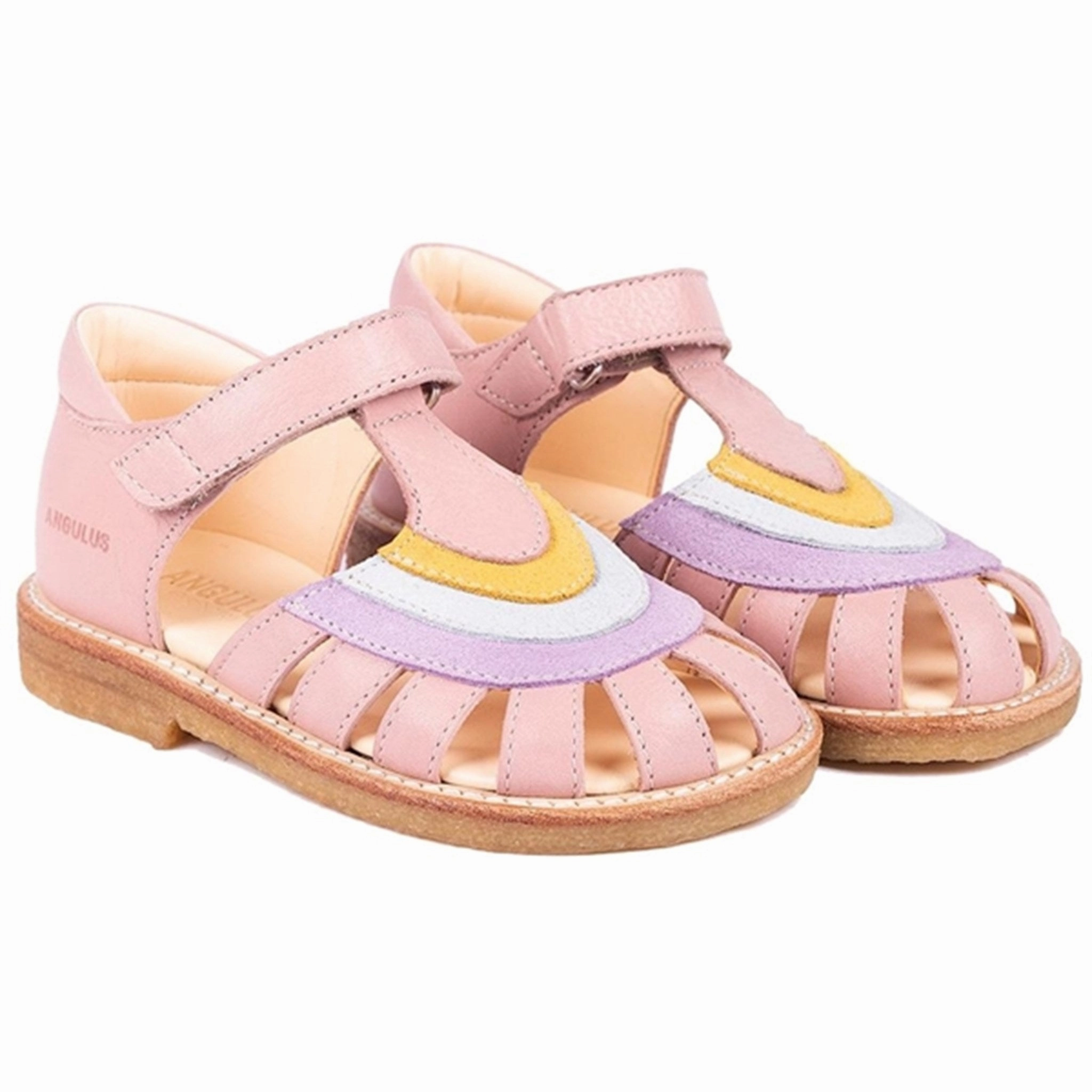 Angulus Sandals Rose/Lilac/Ice Blue/Pineapple Ventilated Upper Heel Cup Stabilization