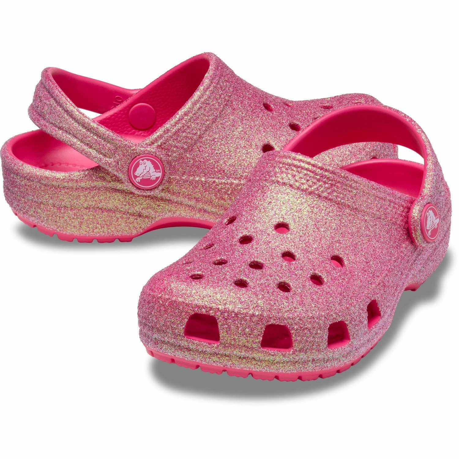 Crocs Dragon Fruit Classic Iridescent Glitter Clog Comfy Sandals for Travel