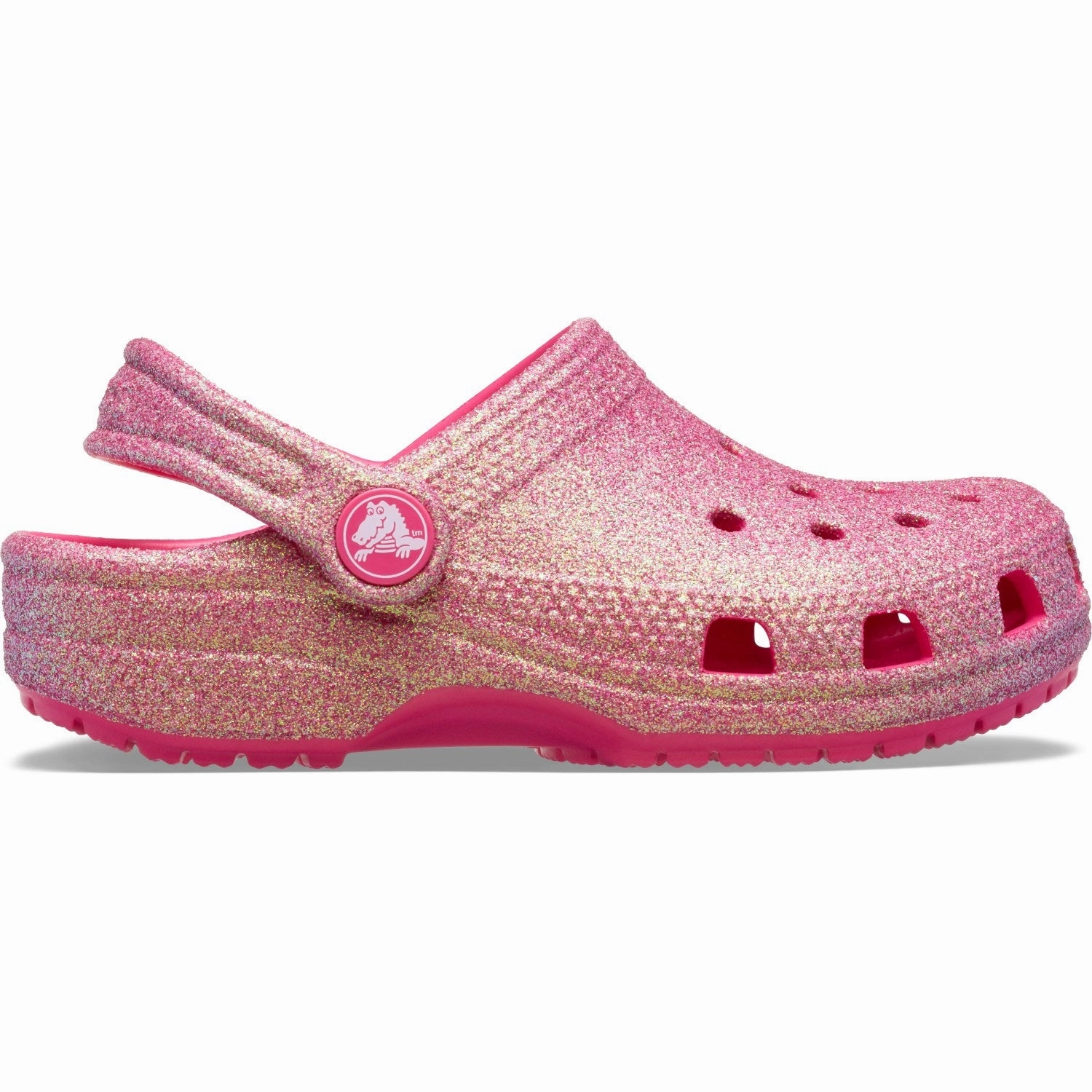 Grab And Go Trendy Footwear Design Crocs Dragon Fruit Classic Iridescent Glitter Clog