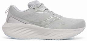 Saucony Triumph 22 Womens Running Shoes - Grey running shoes for amateur male runners running in a suspension cable bridge area shoes