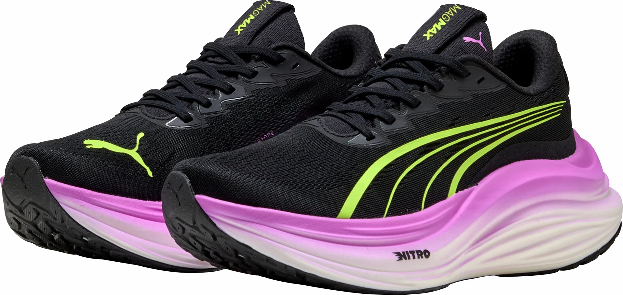 Agility Slip Resistant Lugs Puma MagMax Nitro Womens Running Shoes - Black