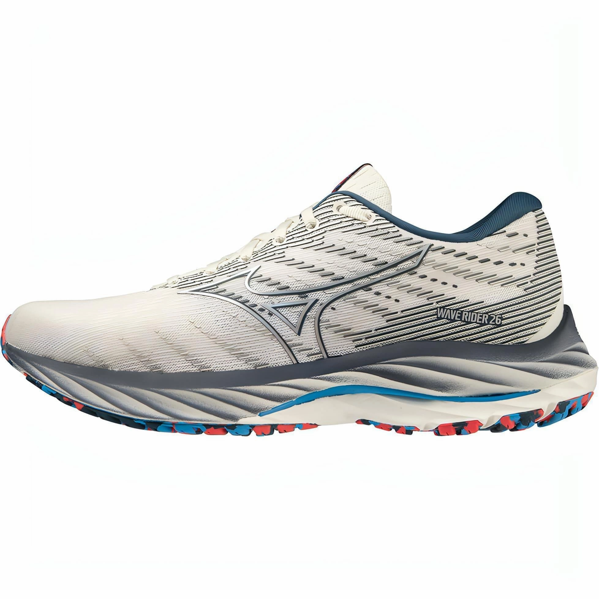 reinforced - toe - area shoes ergonomic - feature shoes Mizuno Wave Rider 26 Womens Running Shoes - White
