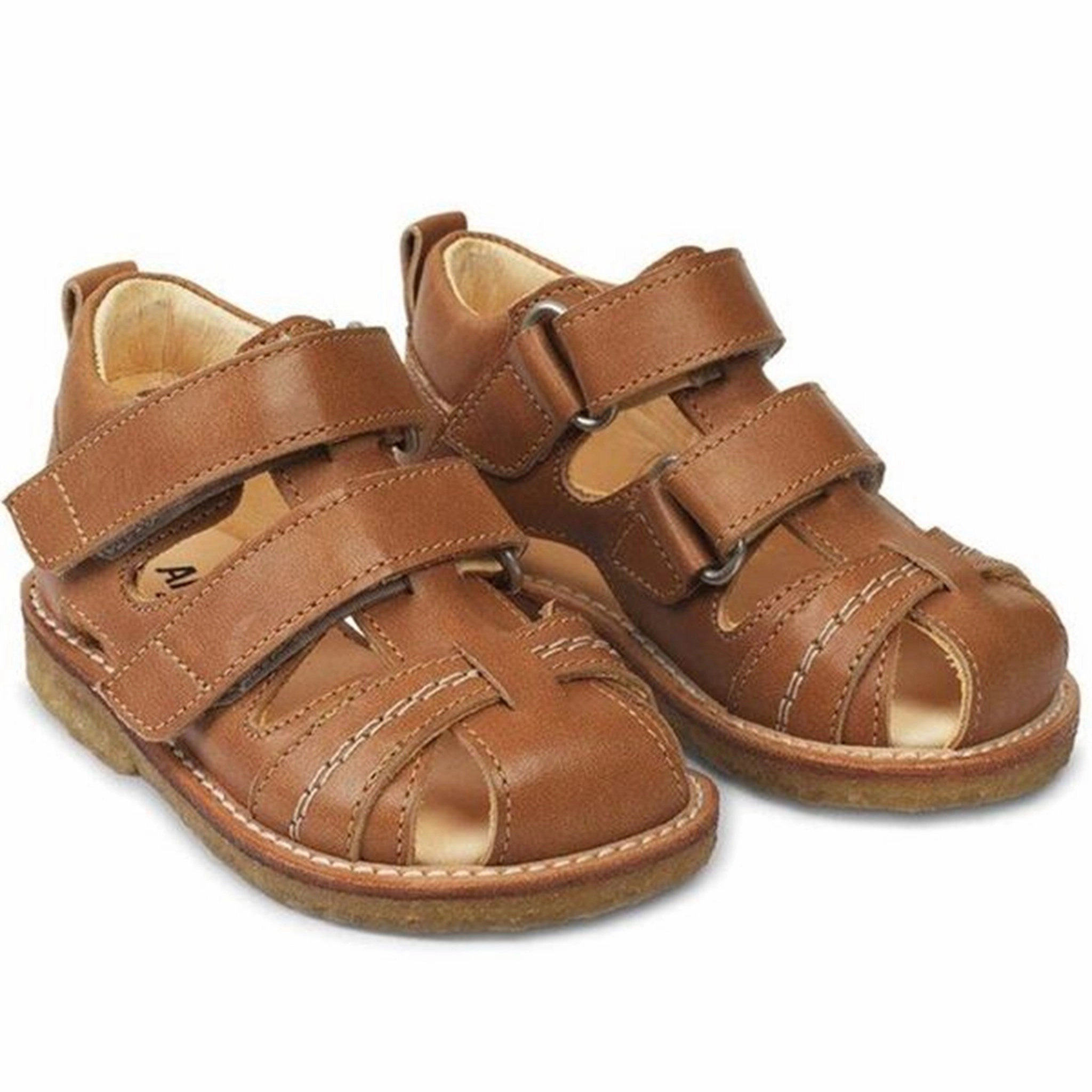 Angulus Starter Sandal w. Velcro Cognac 0506-101-1554 hypoallergenic Flat Sole