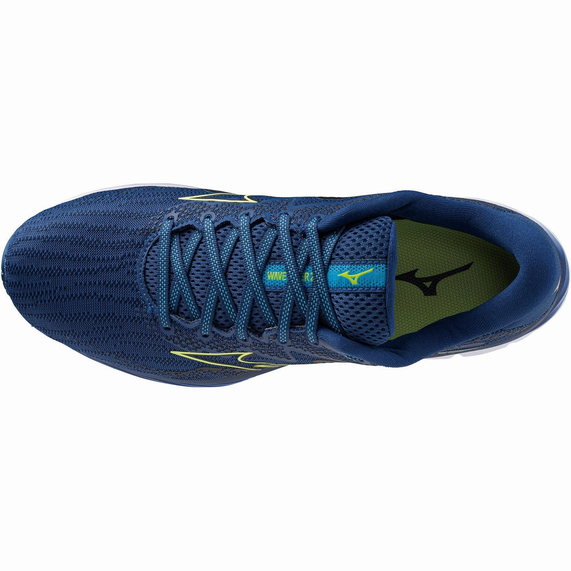 trail running footwear Dynamic Fit Frame Mizuno Wave Rider 27 Mens Running Shoes - Navy